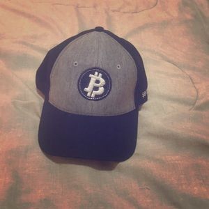 Bitcoin baseball cap hat blue